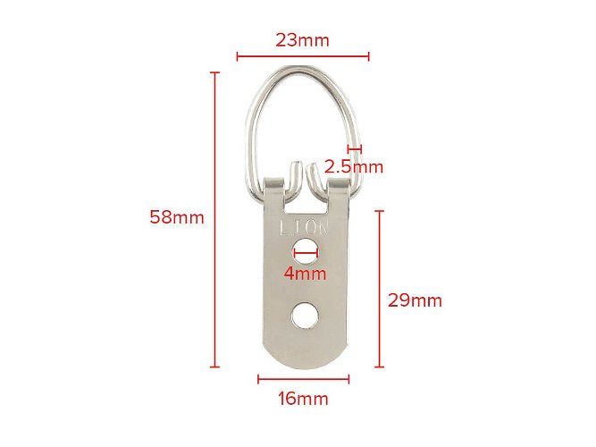 2 Hole Heavy Duty Picture Hanger 58mm Nickel Plated pack of 50